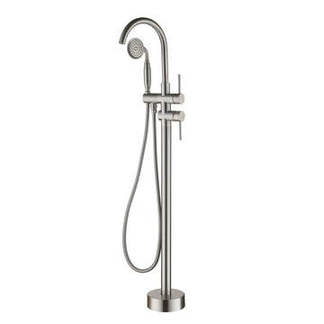 Freestanding-Bathtub-Faucet-Floor-Mount-Tub-Filler-Faucet-with-Handheld-Shower-Dual-Handle-Bathtub-Faucet-Set-with-Stainless-Steel-Water-Supply-Pipe-Brushed-Nickel