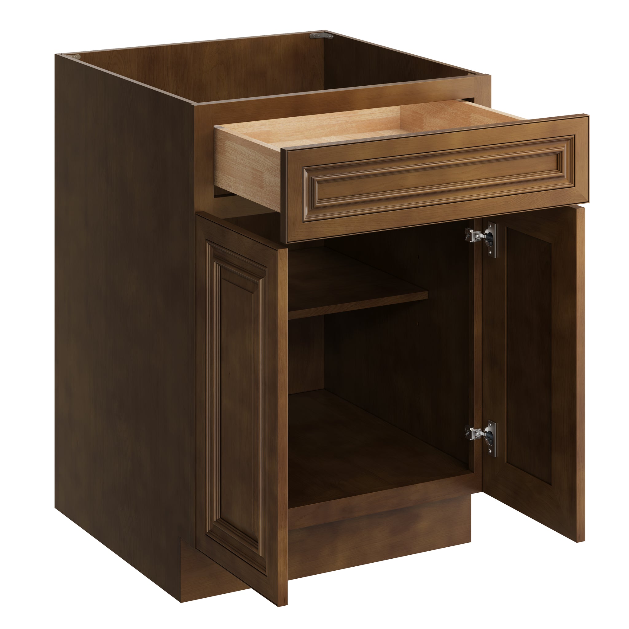 24 Inch Base Cabinet with Full Overlay Doors and Soft Close Hinges