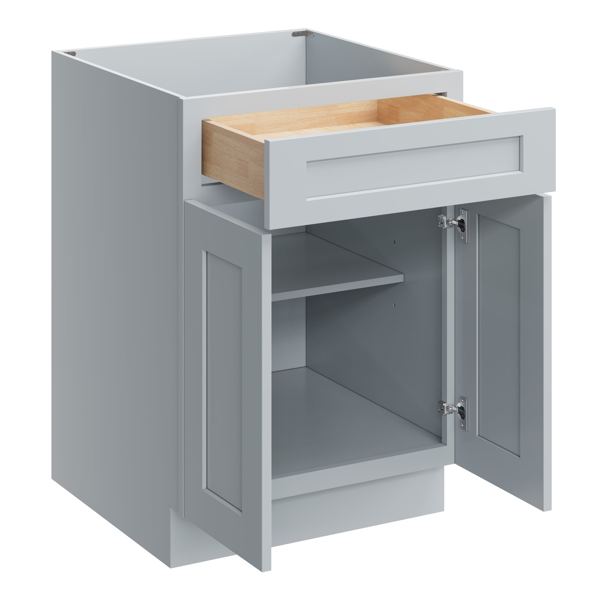 24 Inch Base Cabinet with Full Overlay Doors and Soft Close Hinges