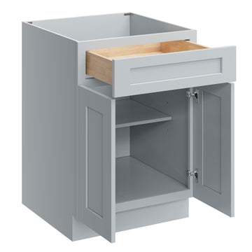 24 Inch Base Cabinet with Full Overlay Doors and Soft Close Hinges