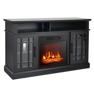 48 in. Freestanding Electric Fireplace TV Stand with 18 in. Fireplace Insert Fits TVs up to 55 in. Black