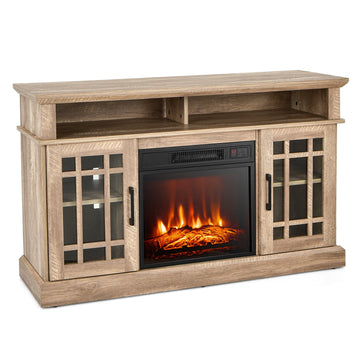 48 in. Freestanding Electric Fireplace TV Stand with 18 in. Fireplace Insert Fits TVs up to 55 in. Brown