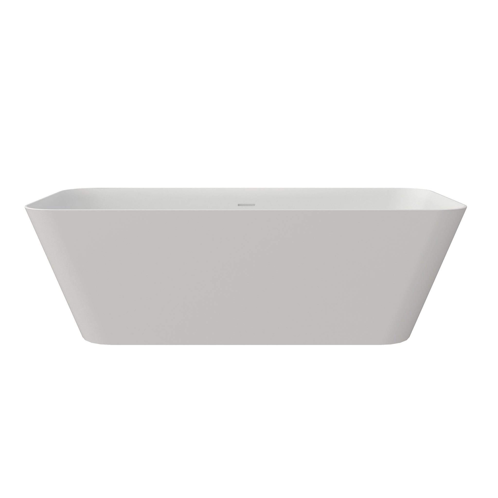 67 Inch Matte White Solid Surface Freestanding Soaking Bathtub