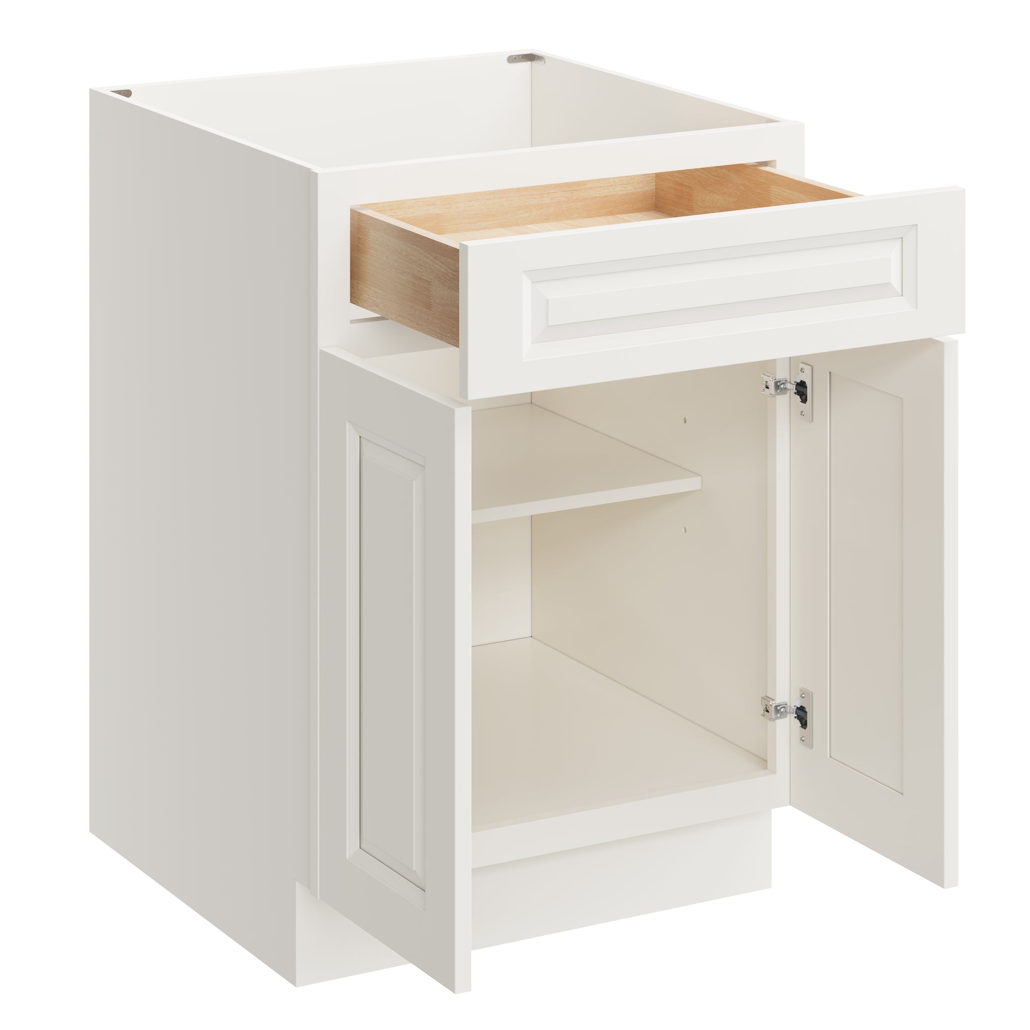 24 Inch Base Cabinet with Full Overlay Doors and Soft Close Hinges