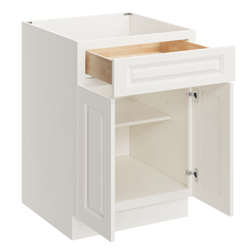 24 Inch Base Cabinet with Full Overlay Doors and Soft Close Hinges