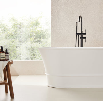 59 Inch Oval Matte White Solid Surface Freestanding Bathtub Soaking Tub Classical Style