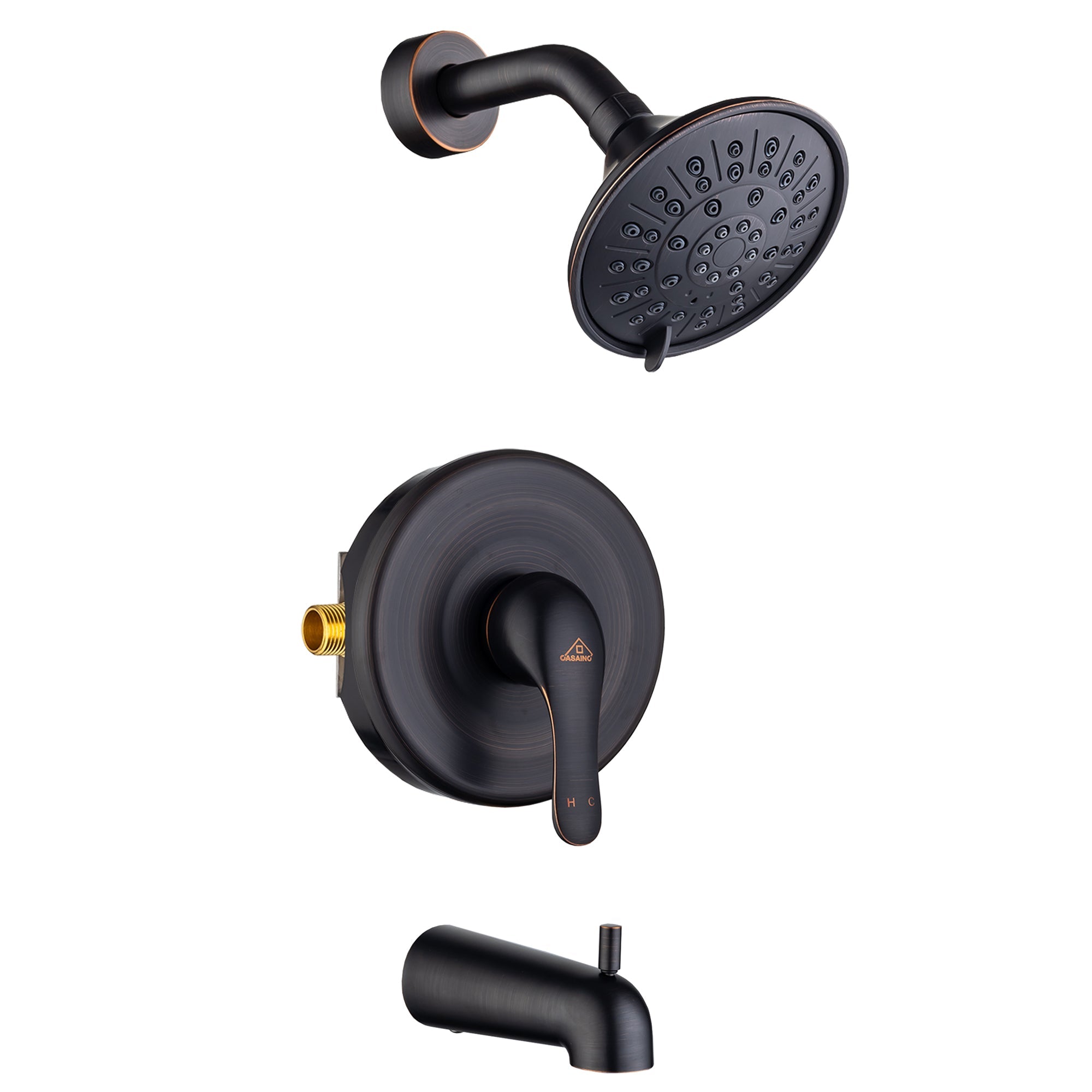 Shower Trim Kit Bathtub Faucet Set Pressure Balanced Valve Shower Faucet with Tub Spout Oil Rubbed Bronze