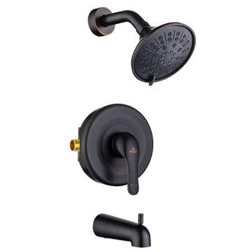 Shower Trim Kit Bathtub Faucet Set Pressure Balanced Valve Shower Faucet with Tub Spout Oil Rubbed Bronze
