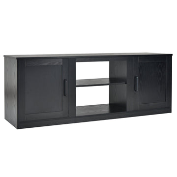 Black TV Stand Fits TVs up to 65 in. with Adjustable shelves