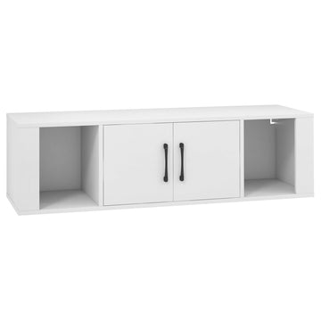 White 12 in. H Storage Cabinet with 2-Doors and 2-Open Shelves