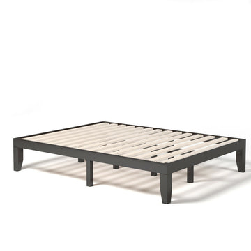 14 in. Queen Size Rubber Wood Platform Bed Frame with Wood Slat Support