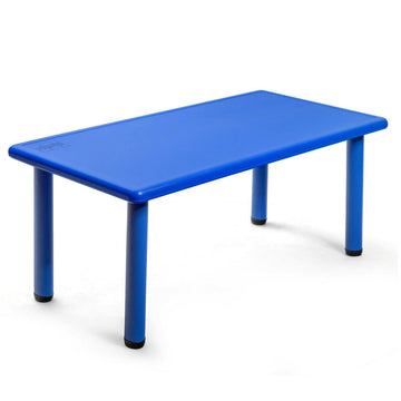 47 in W Blue Kids Plastic Rectangular Learn and Play Table