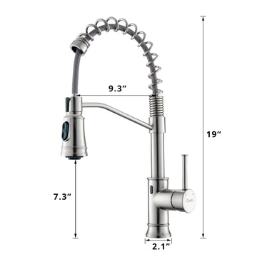 Brushed Nickel Single Handle Touchless Pull Down Sprayer Kitchen Faucet with Water Supply Hose