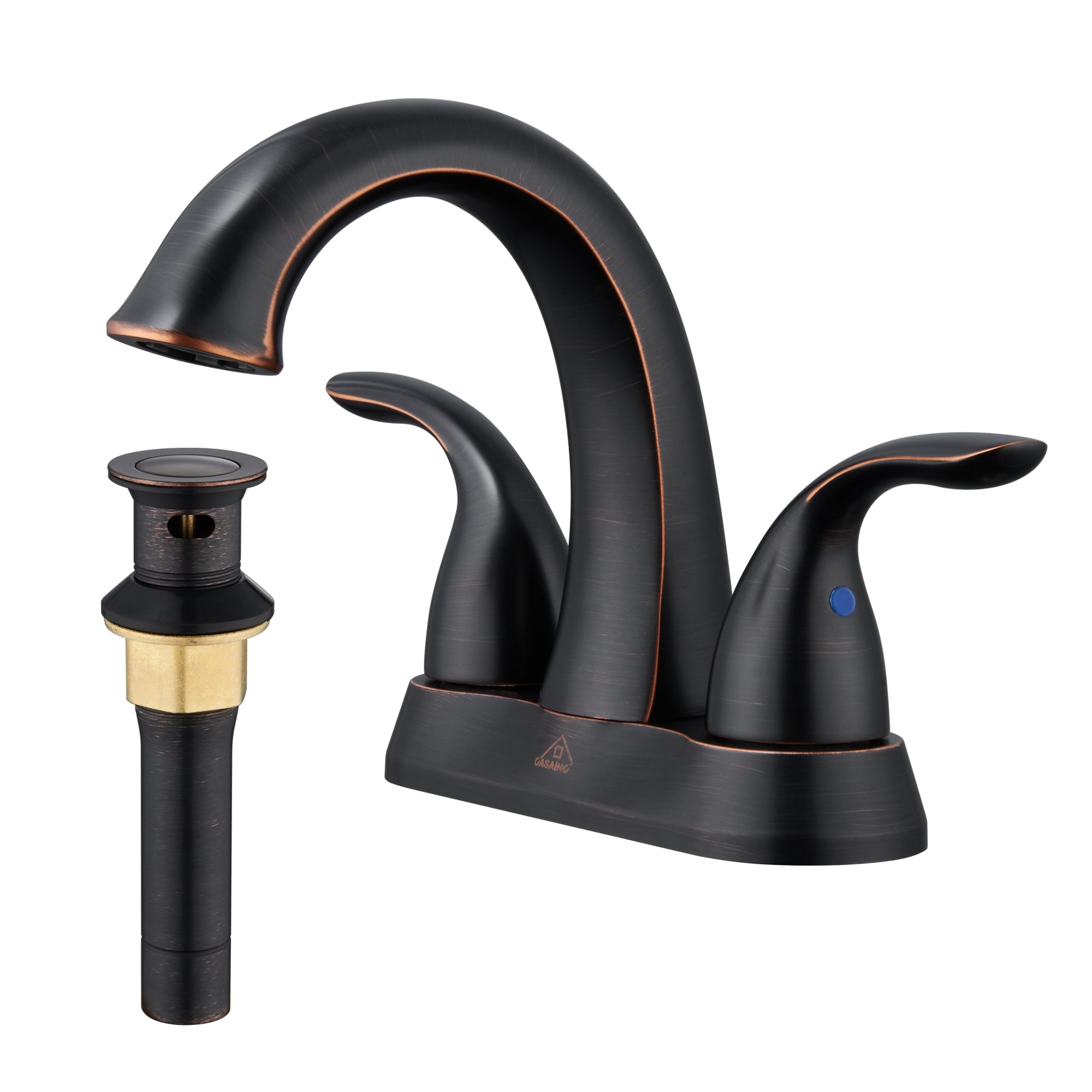 4 Inch 2-Handle Bathroom Sink Faucet Centerset Bathroom Faucet 2 Handle Sink Faucet with Pop up Drain Water Supply Hoses Oil Rubbed Bronze
