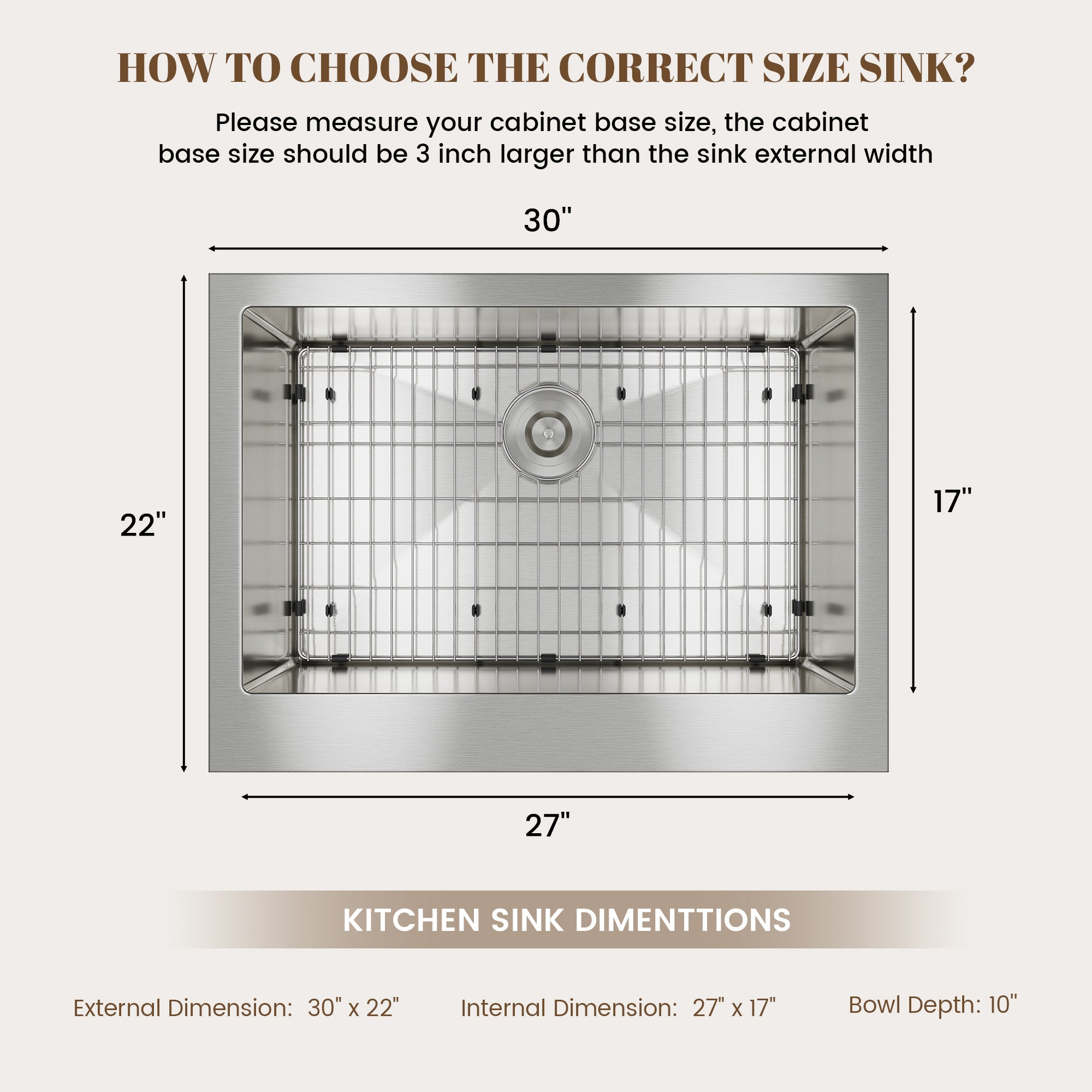 Farmhouse Apron-Front Stainless Steel Kitchen Sink with Bottom Grid and Strainer Basket