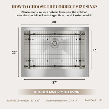 Farmhouse Apron-Front Stainless Steel Kitchen Sink with Bottom Grid and Strainer Basket