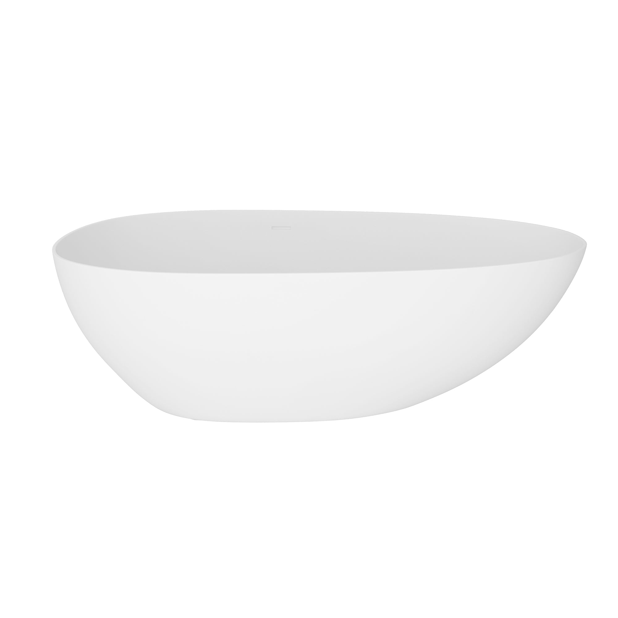 71 in. x 35 in. Stone Resin Flatbottom Freestanding Soaking Bathtub with Overflow and Drain Included in White