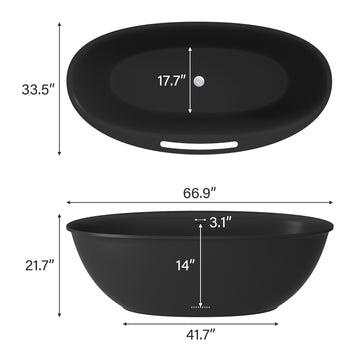 Solid Surface Stone Resin Freestanding Soaking Bathtub with Center Drain, Drainer, Hose