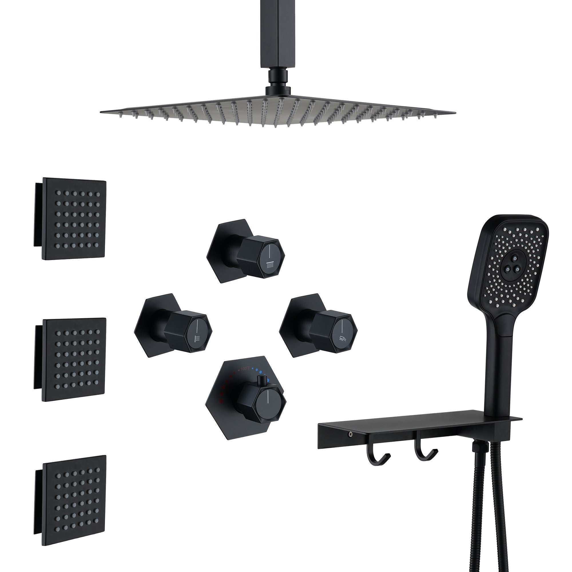 Shower-System-with-Body-Jets-Handheld-Shower-with-Shelf-and-Clothes-Hook-Ceiling-Shower-Faucet-Set-Bathroom-Shower-Trim-Matte-Black