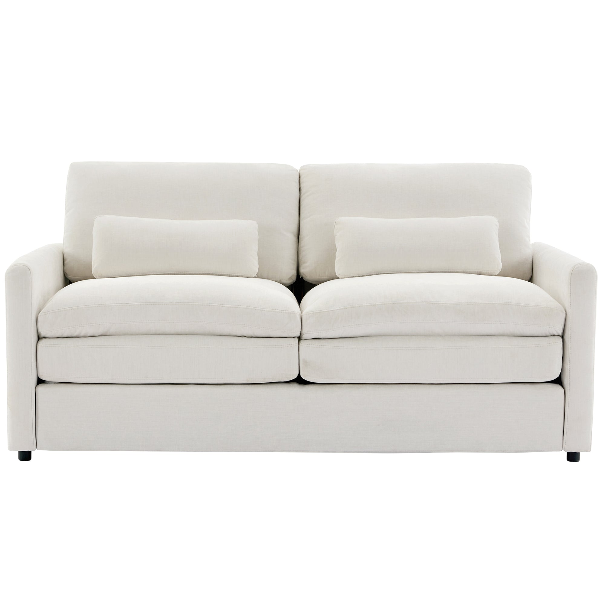 68.1 inch Cozy Upholstered Loveseat Sofa Oversized Comfy Comfy Cloud Sofa Double Cushion Loveseat Sofa Plush Cushion Sofa Couch for Living Room Beige