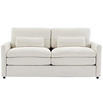 68.1 inch Cozy Upholstered Loveseat Sofa Oversized Comfy Comfy Cloud Sofa Double Cushion Loveseat Sofa Plush Cushion Sofa Couch for Living Room Beige