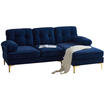 82.6 inch Modern Sectional Sofas Couches Velvet L Shaped Couches for Living Room Bedroom