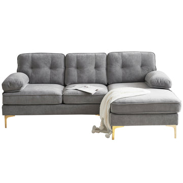 82.6 inch Modern Sectional Sofas Couches Velvet L Shaped Couches for Living Room Bedroom