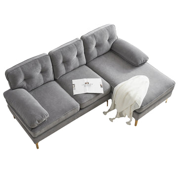 82.6 inch Modern Sectional Sofas Couches Velvet L Shaped Couches for Living Room Bedroom