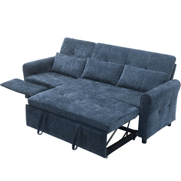 2-in-1 Sofa 82 Inches Three-seater Sofa with a Sofa Bed and a Reversible Recliner Sofa for Living Room