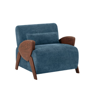 Modern Accent Armchair with Plush Cushioning, Comfortable Armrests, and Stylish Design for Living Room, Bedroom, or Office, (Blue)