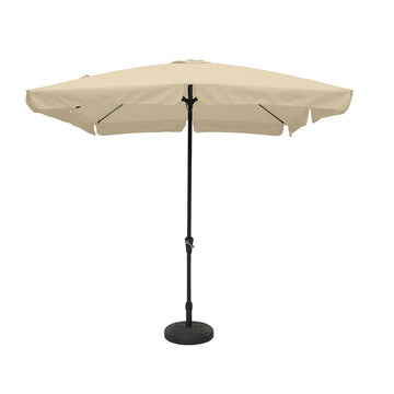 8 ft. x 10 ft. Square Crank Design Skirt with Skylight Outdoor Market Umbrella in Beige with Base