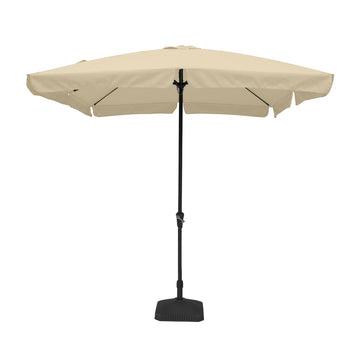 8 ft. x 10 ft. Square Crank Design Skirt with Skylight Outdoor Market Umbrella in Beige with Base