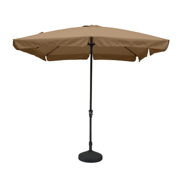 8 ft. x 10 ft. Square Crank Design Skirt with Skylight Outdoor Market Umbrella in Tawny with Base
