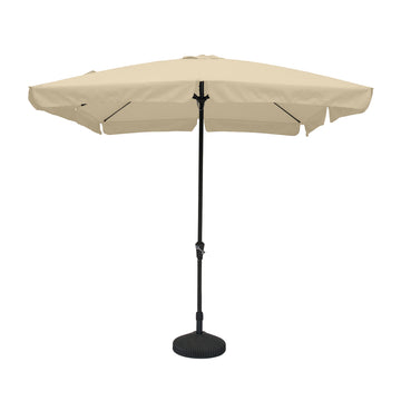 8 ft. x 10 ft. Square Crank Design Skirt with Skylight Outdoor Market Umbrella in Beige with Base