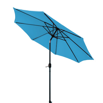 9 ft. Steel Market Outdoor Tilt Patio Umbrella in Blue