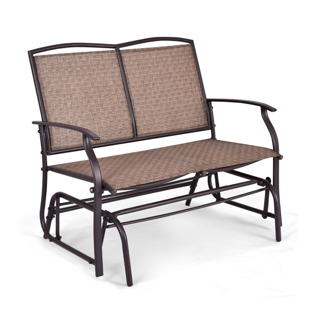 2-Person Steel Frame Patio Glider Rocking Outdoor Bench