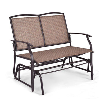 2-Person Steel Frame Patio Glider Rocking Outdoor Bench
