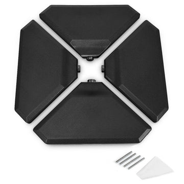 4-Piece 195 lbs Cantilever Offset Patio Umbrella Base in Black