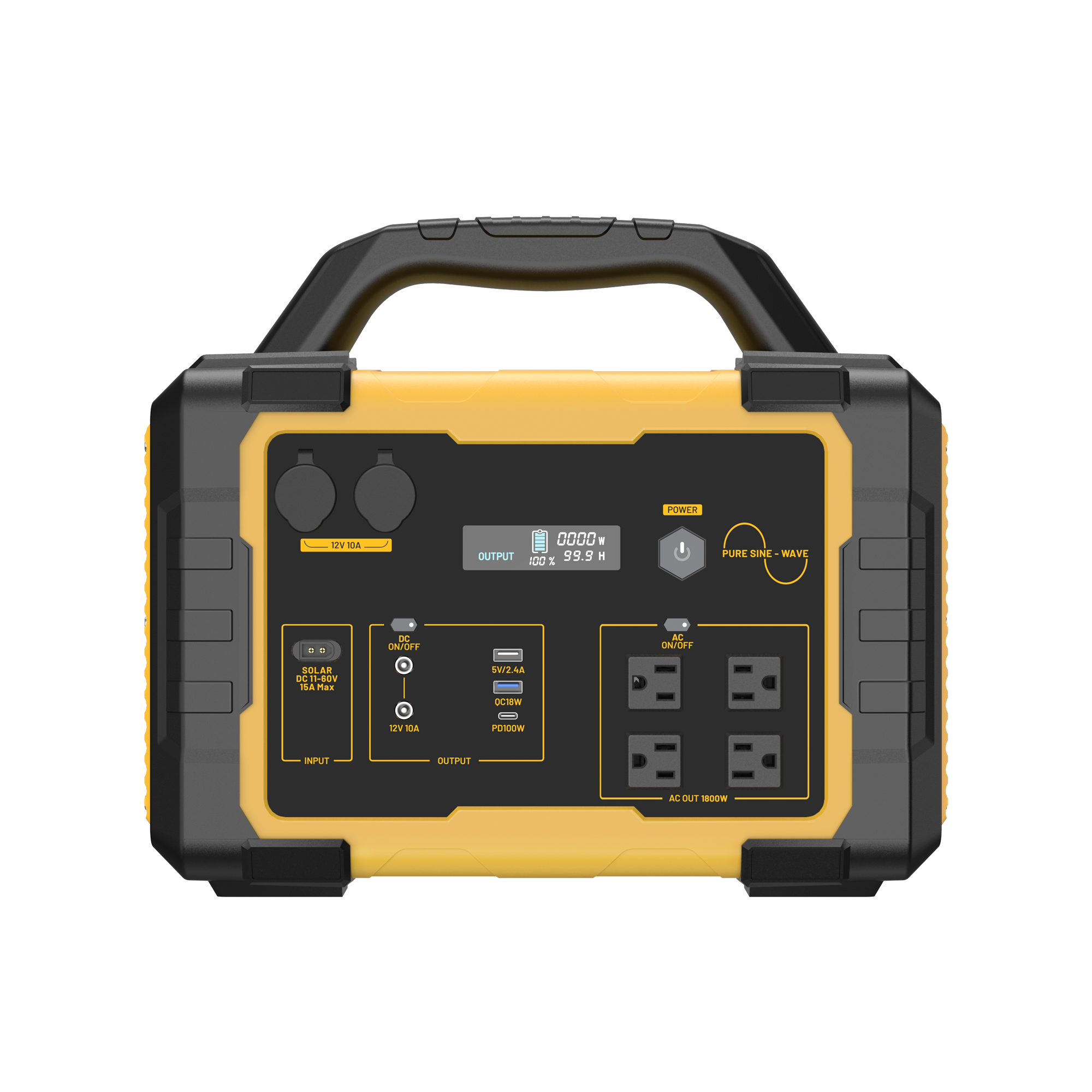 1800W Portable Power Station with 200W Solar Panel Ultra-Fast AC Charging &amp; Solar Generator Kit