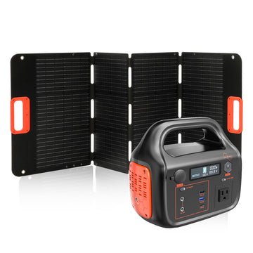 300W Portable Power Station with 100W Portable Solar Panel