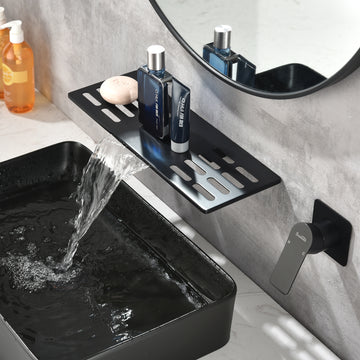 Single-Handle 1 Spray Tub and Shower Faucet in Matte Black (Valve Included) - Built In Valve
