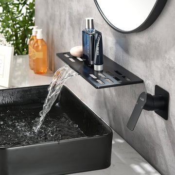 Single-Handle 1 Spray Tub and Shower Faucet in Matte Black (Valve Included) - Built In Valve