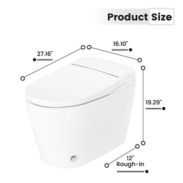 Smart Toilet Ceramic Body with Heated Seat Auto Flush and Night Light