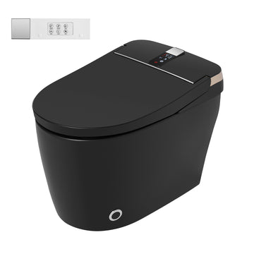 Smart Toilet Black Ceramic Body Heated Seat Multi Wash Auto Flush with Remote