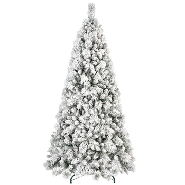 4 ft. Flocked Christmas Tree PVC Hard Needle Hinged 350 Tips with Metal Stand Full Holiday Decoration