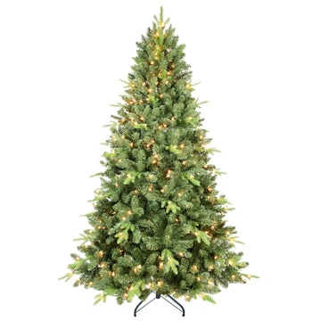 4 ft. Pre Lit Classic Christmas Tree with 200 UL Warm White Lights 636 Tips PE PVC Hinged Branches Metal Stand