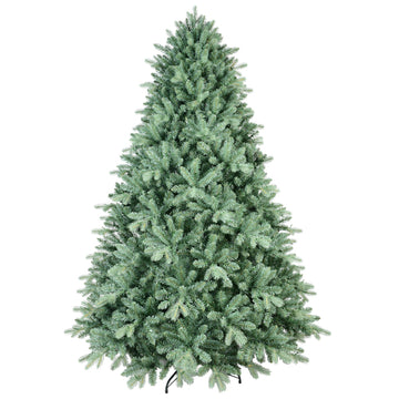 4 ft. Blue Green Christmas Tree with 592 Tips PE PVC Hinged Branches Metal Stand Full Holiday Look