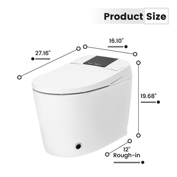 Smart Toilet Ceramic Body UV Sterilization Heated Seat Multi Wash Auto Flush with Remote