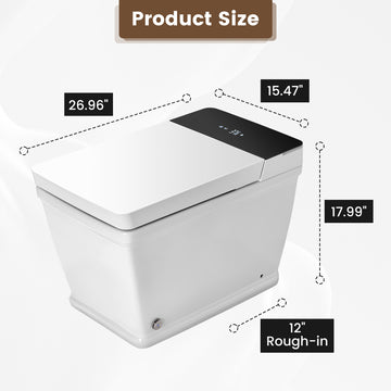 Smart Toilet Wide Seat UV Sterilization Heated Seat Multi Wash Auto Flush Remote Control