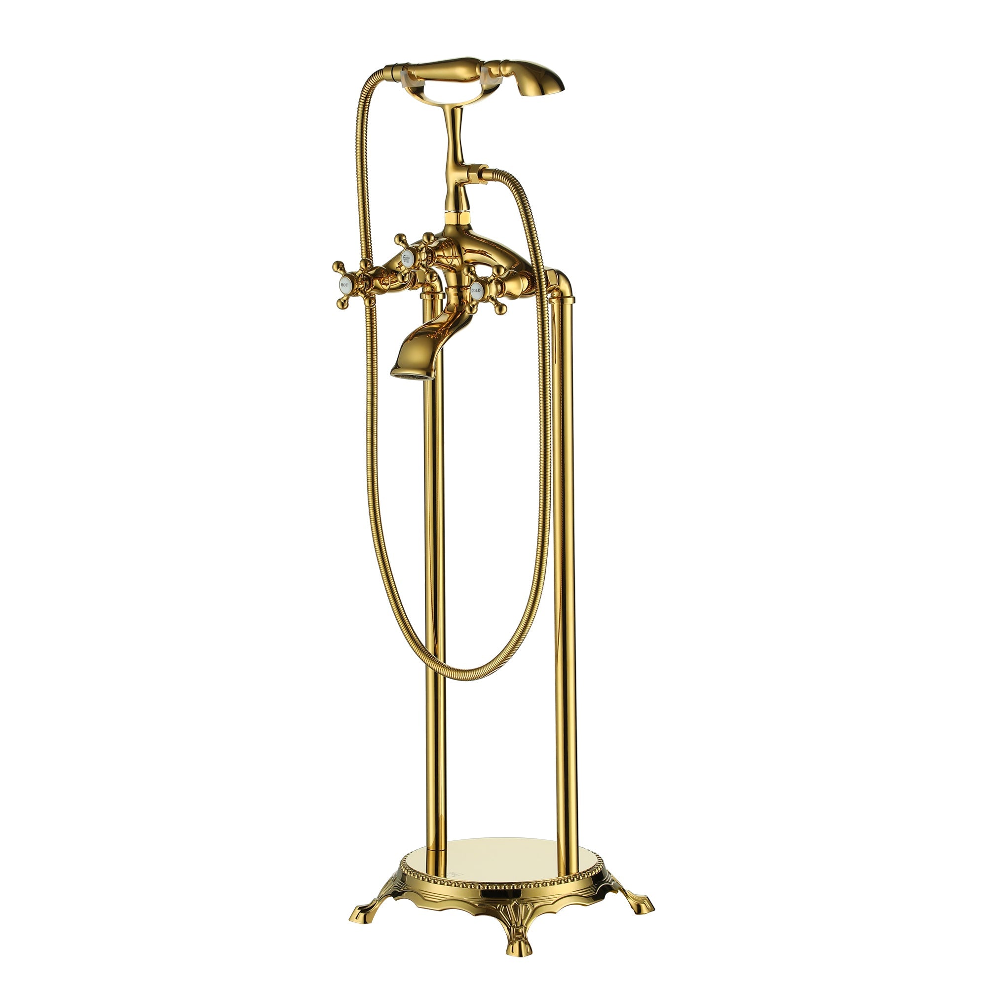 Gold-Freestanding-Faucet-Bathtub-Floor-Mount-Tub-Filler-with-Handheld-Shower-Spray-Lever-Telephone-Shape-High-Flow-Bathroom-Mixing-Tap